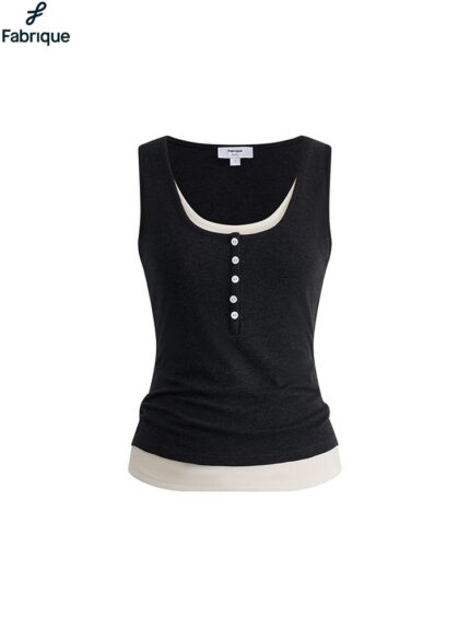 Coco Layered look Tank Top in Tencel-Merino Knit