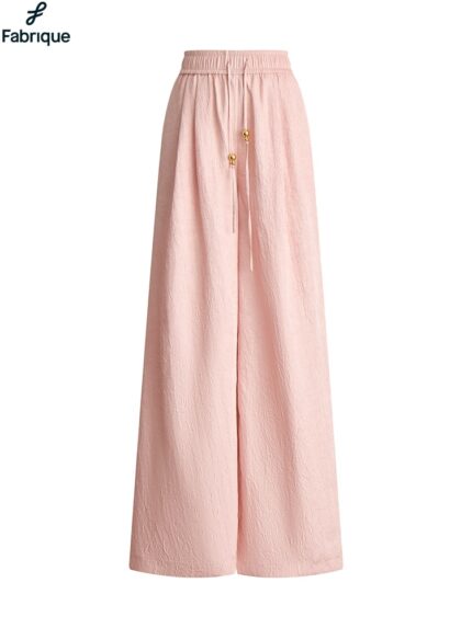 Louise Textured Pleated Pants in Pleated Satin