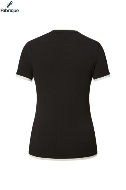 Roll Contrast Edge T-Shirt in Cotton Blend