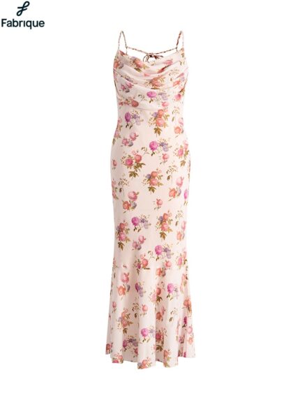 Rosalba Woven Halter Neck Dress in 21MM Mulberry Silk